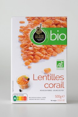 Lentilles corail Bio 500g -...